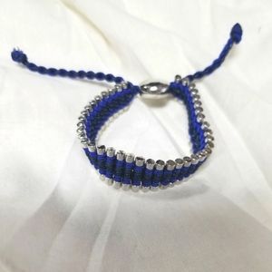 Black, Blue and bullet style toggle bracelet